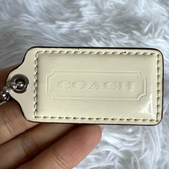 2.5" COACH Patent Leather Fob Bag Charm Hang tag Hangtag - Picture 1 of 2